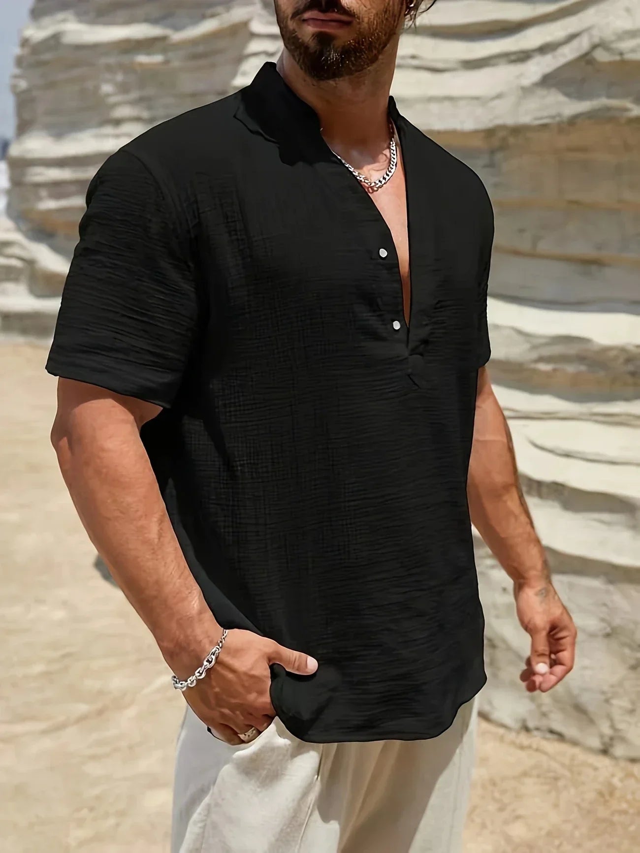 Leblanc™ | Chemise d’été élégante à col montant