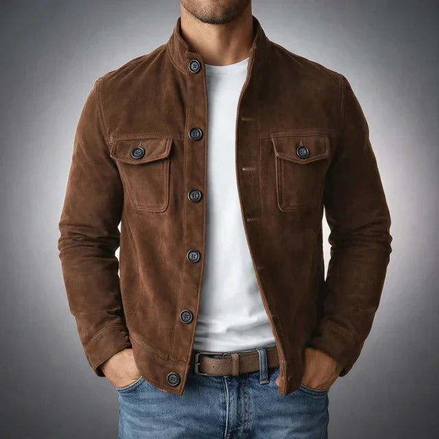 Leblanc™ | Veste en daim boutonnée pour homme