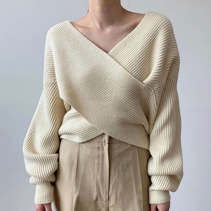 Leblanc™ | Pull en tricot croisé chic