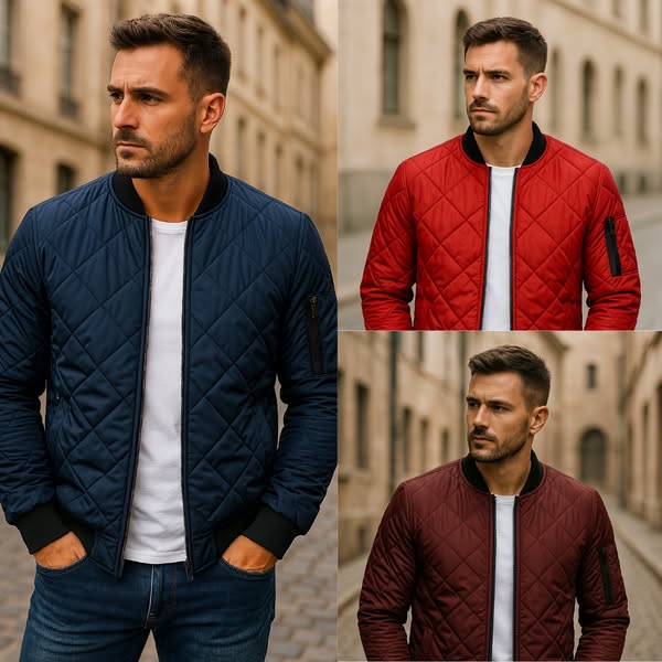 Leblanc™ - Veste en coton à motif losange