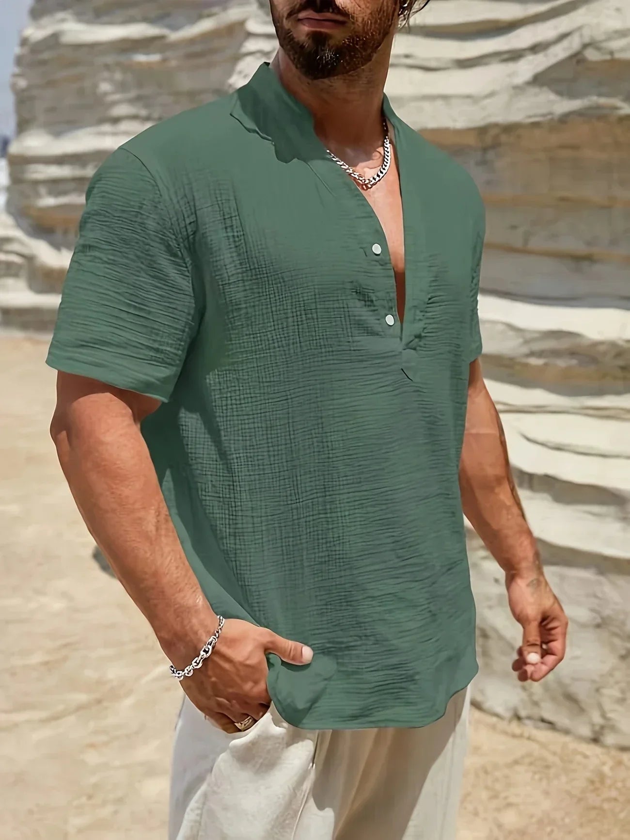 Leblanc™ | Chemise d’été élégante à col montant