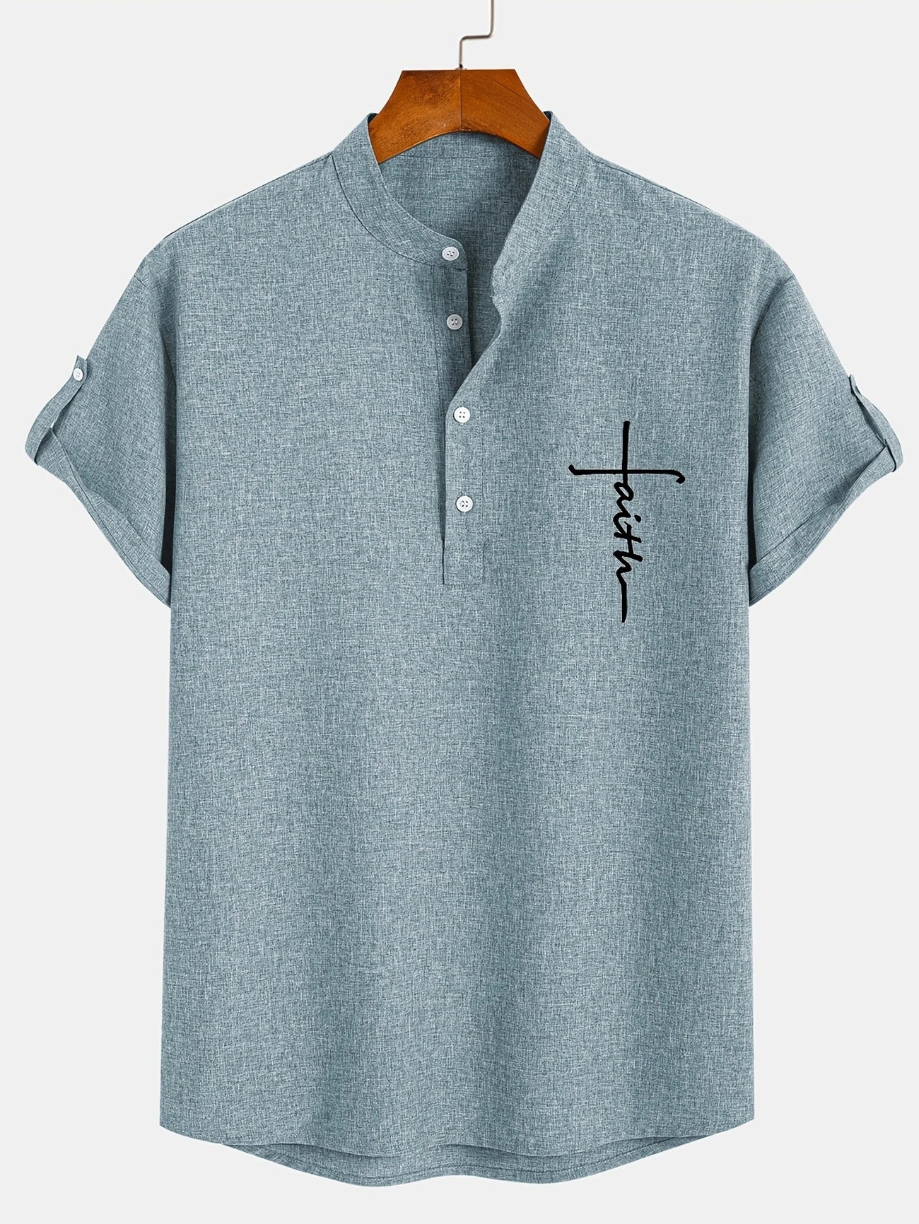 Leblanc™ | Chemise élégante à manches courtes et col montant