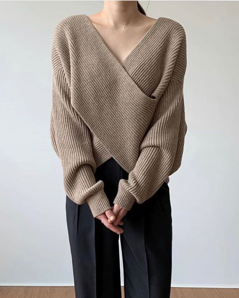 Leblanc™ | Pull en tricot croisé chic