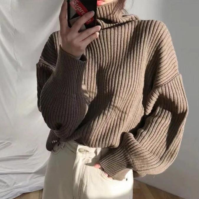 Leblanc™ | Luxe Pull à col roulé et à manches ballon