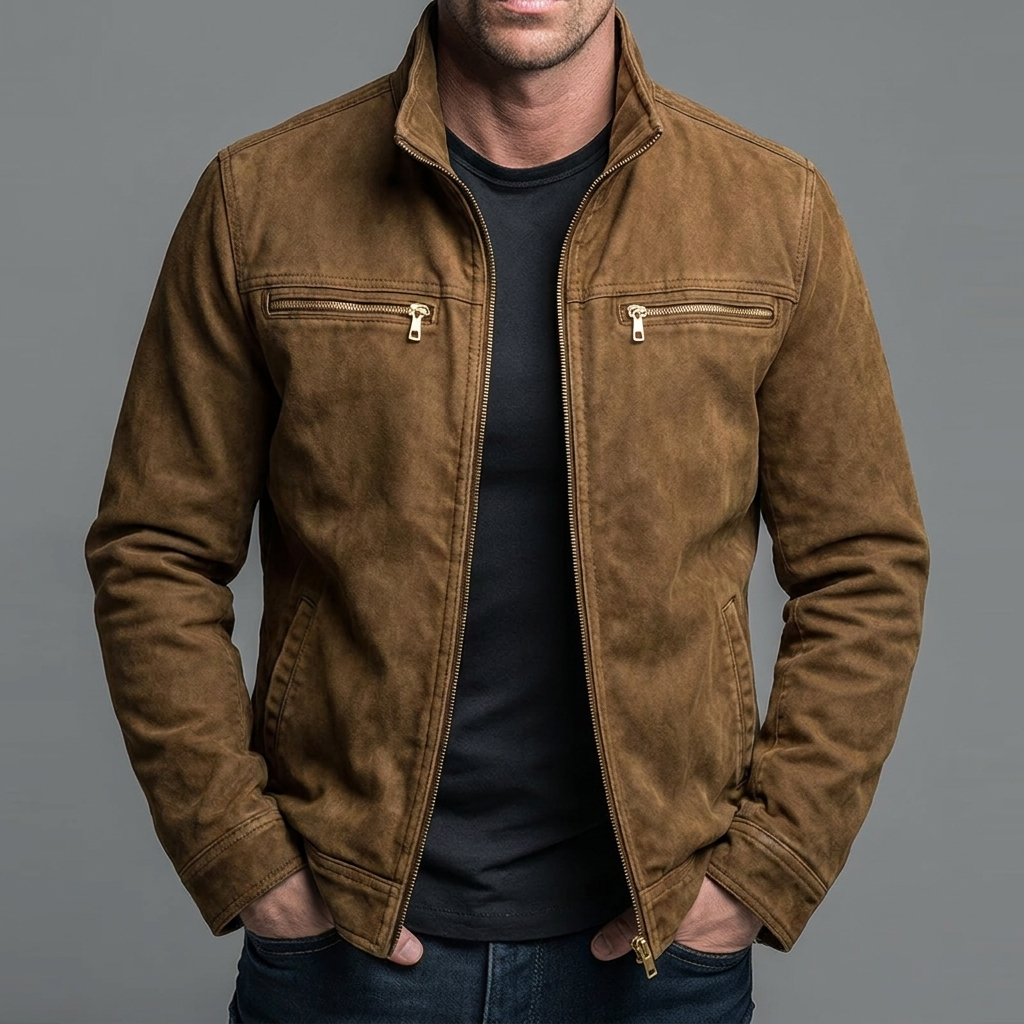 Leblanc™ | Veste vintage en coton avec fermeture zippée