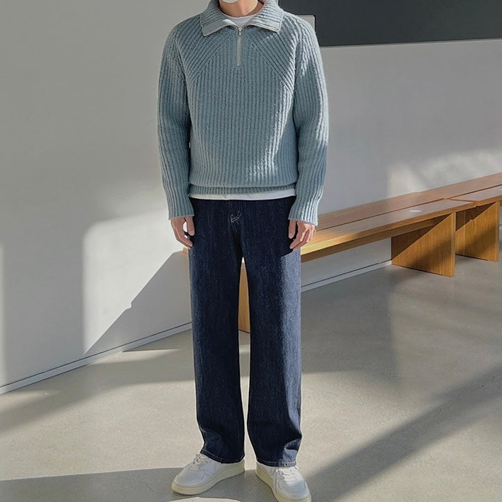 Leblanc™ | Pull Azure à quart de zip