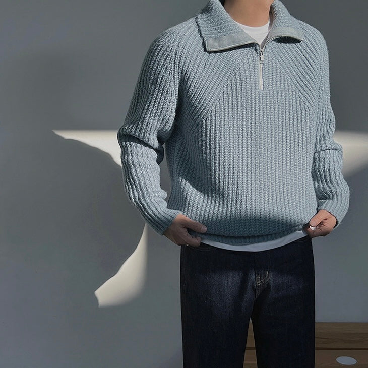 Leblanc™ | Pull Azure à quart de zip