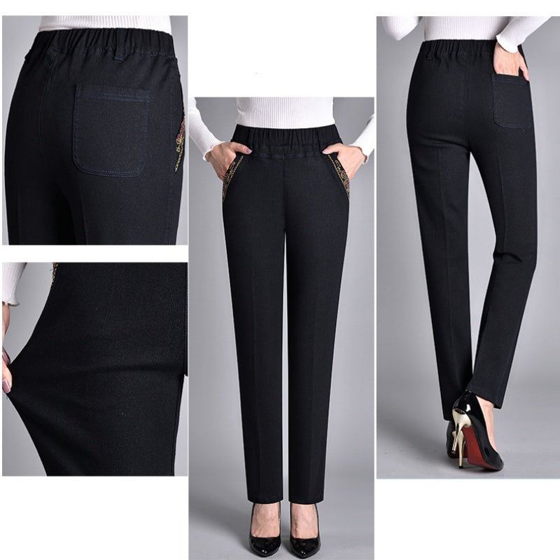 Leblanc™ | Jean femme avec poches latérales et taille élastique