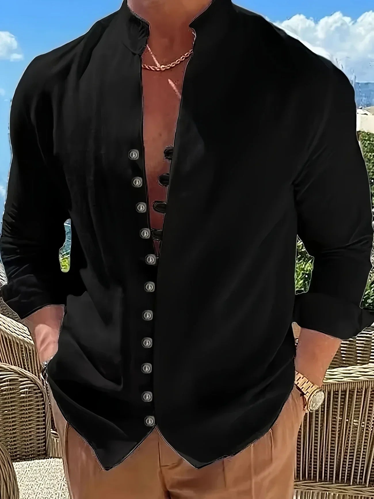 Lenoir™ | Chemise légère en coton à manches longues