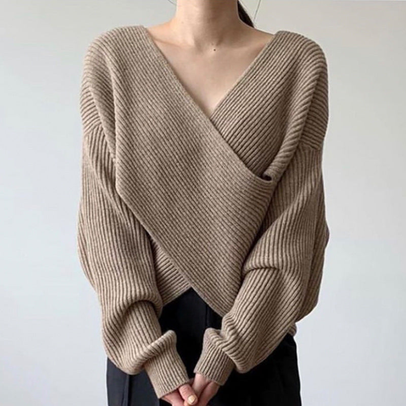Leblanc™ | Pull en tricot croisé chic