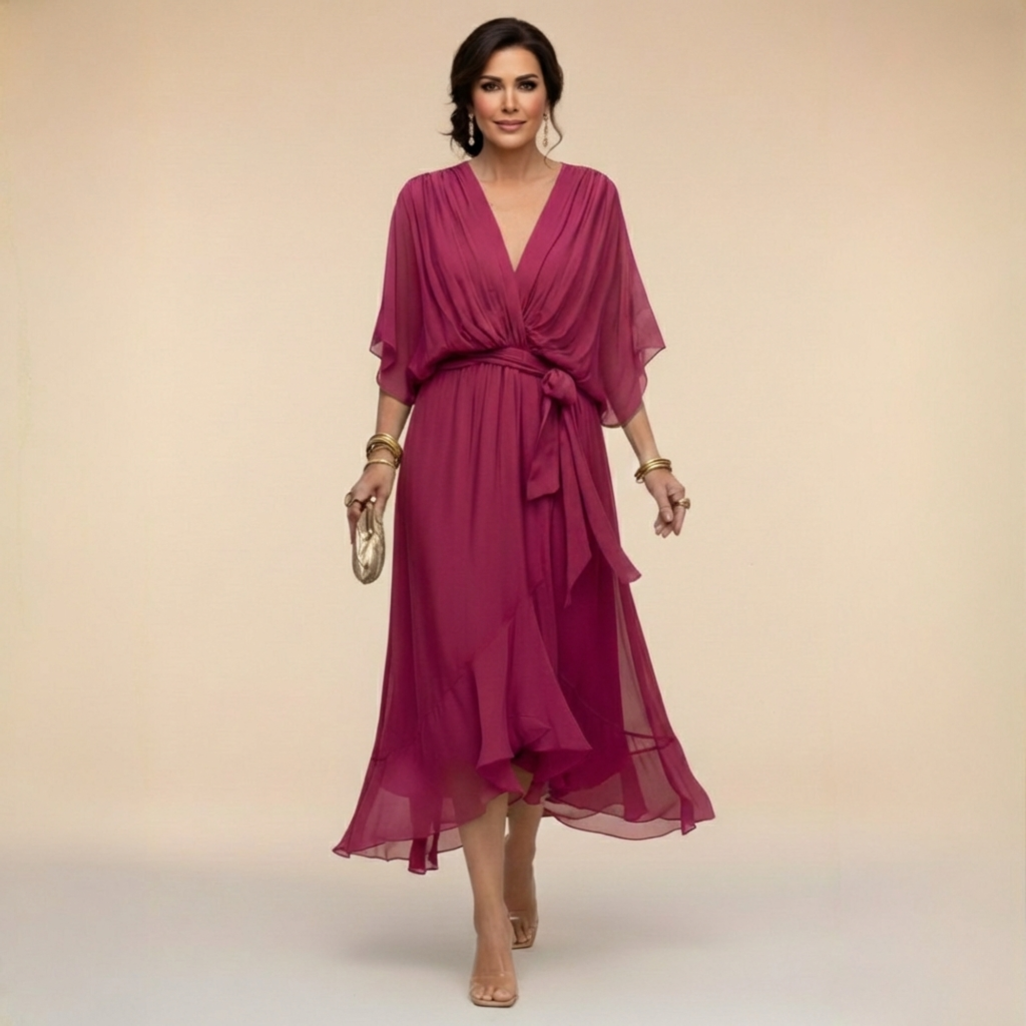 Leblanc™ | Robe en chiffon à décolleté V