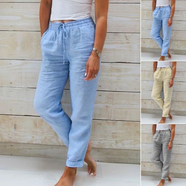 Leblanc™ | Pantalon décontracté à jambe droite de couleur unie