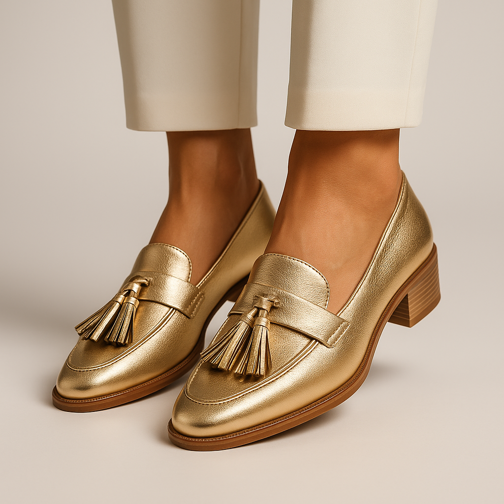 Céleste™ - Loafers dorées élégantes