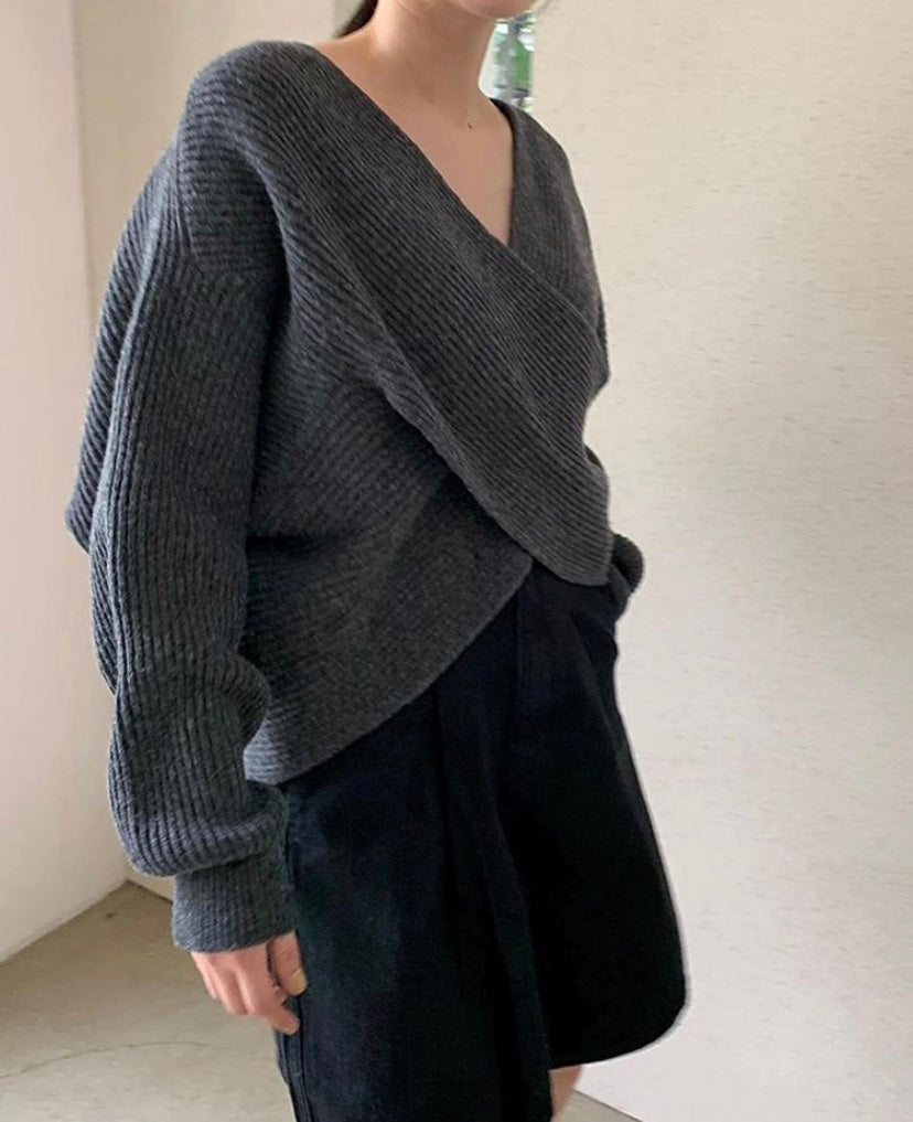 Leblanc™ | Pull en tricot croisé chic