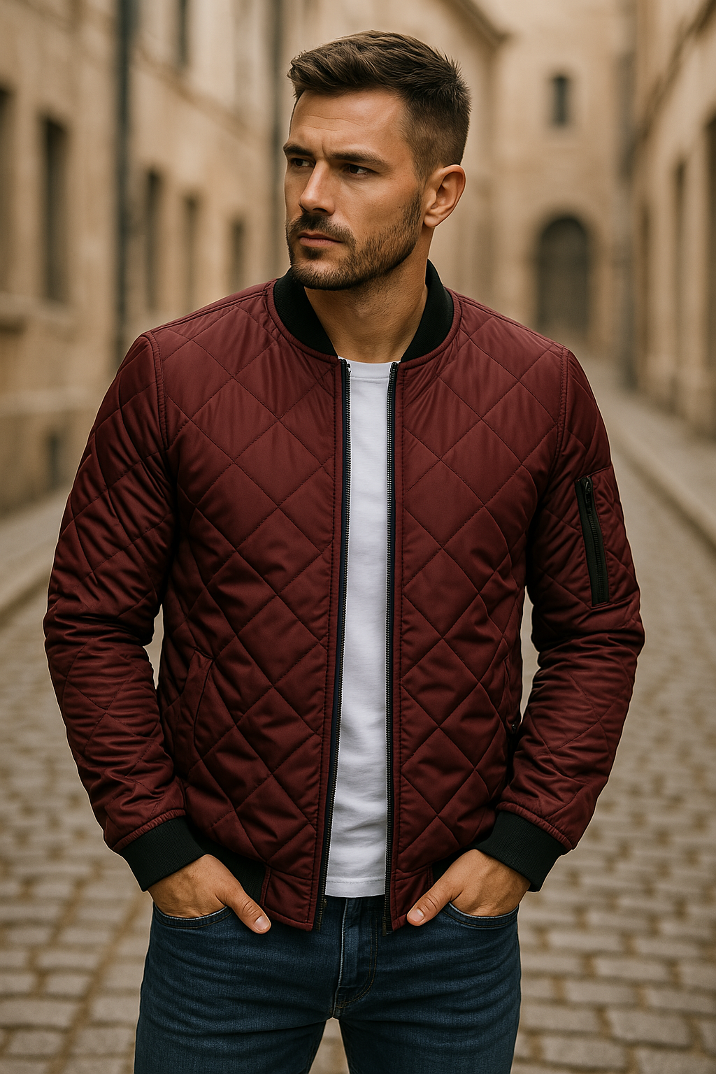Lenoir™ - Veste en coton à motif losange