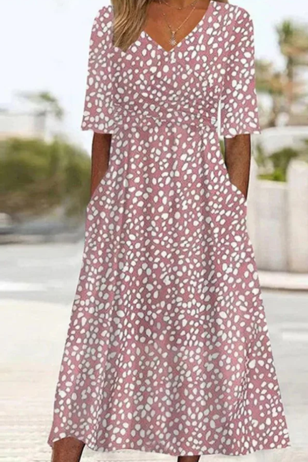 Leblanc™ | Robe midi à pois flatteuse
