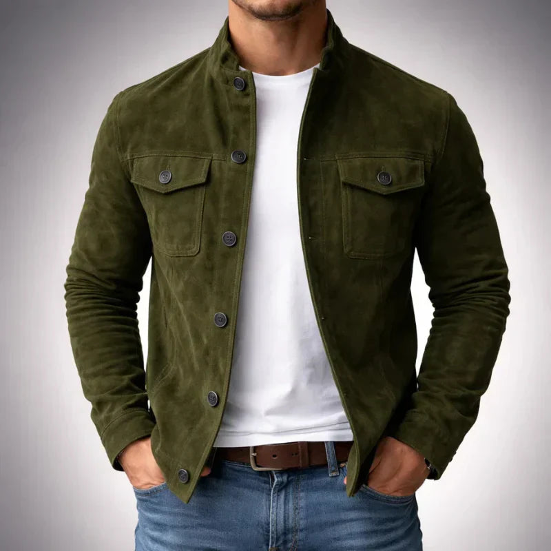 Leblanc™ | Veste en daim boutonnée pour homme