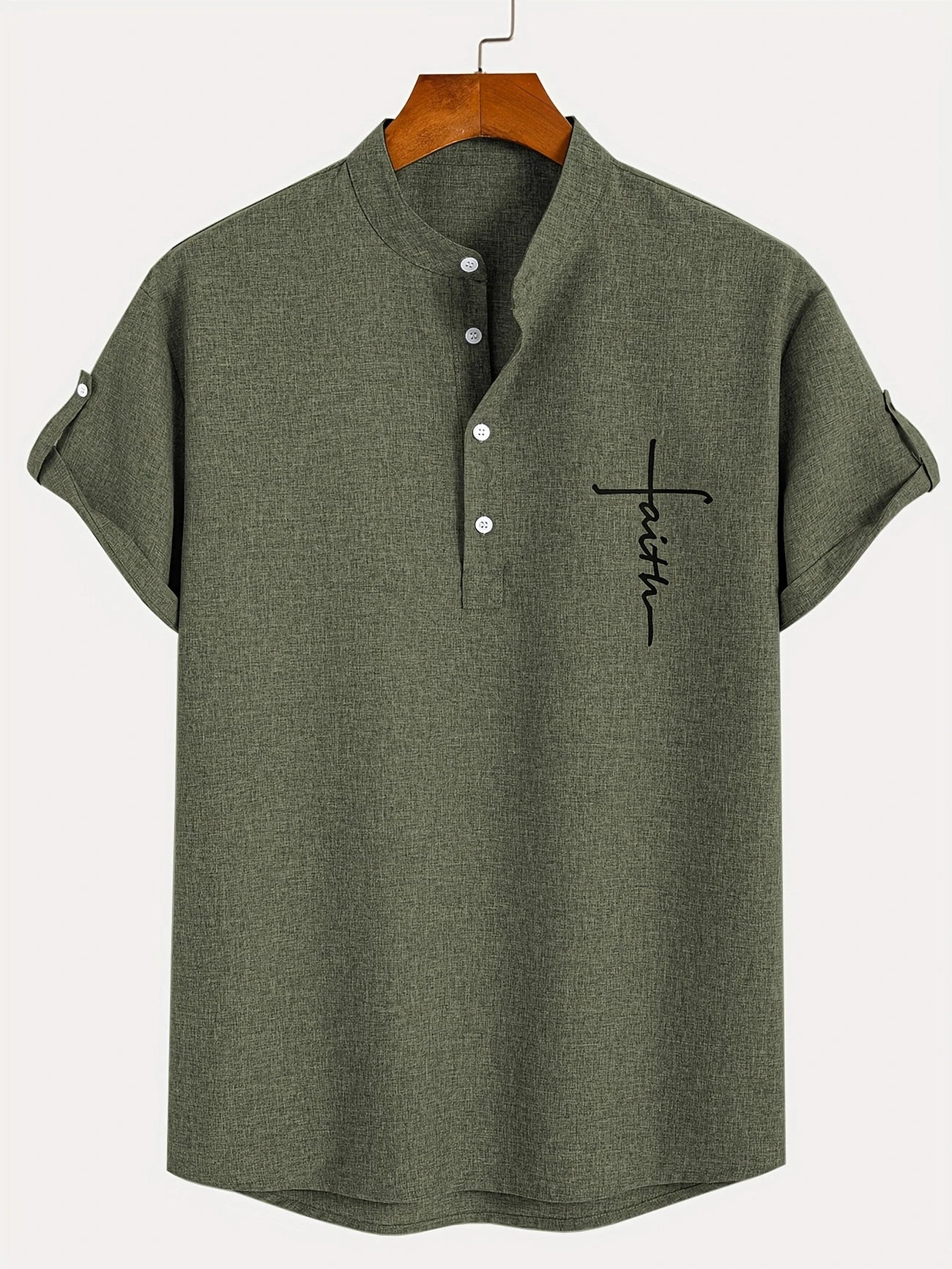 Leblanc™ | Chemise élégante à manches courtes et col montant