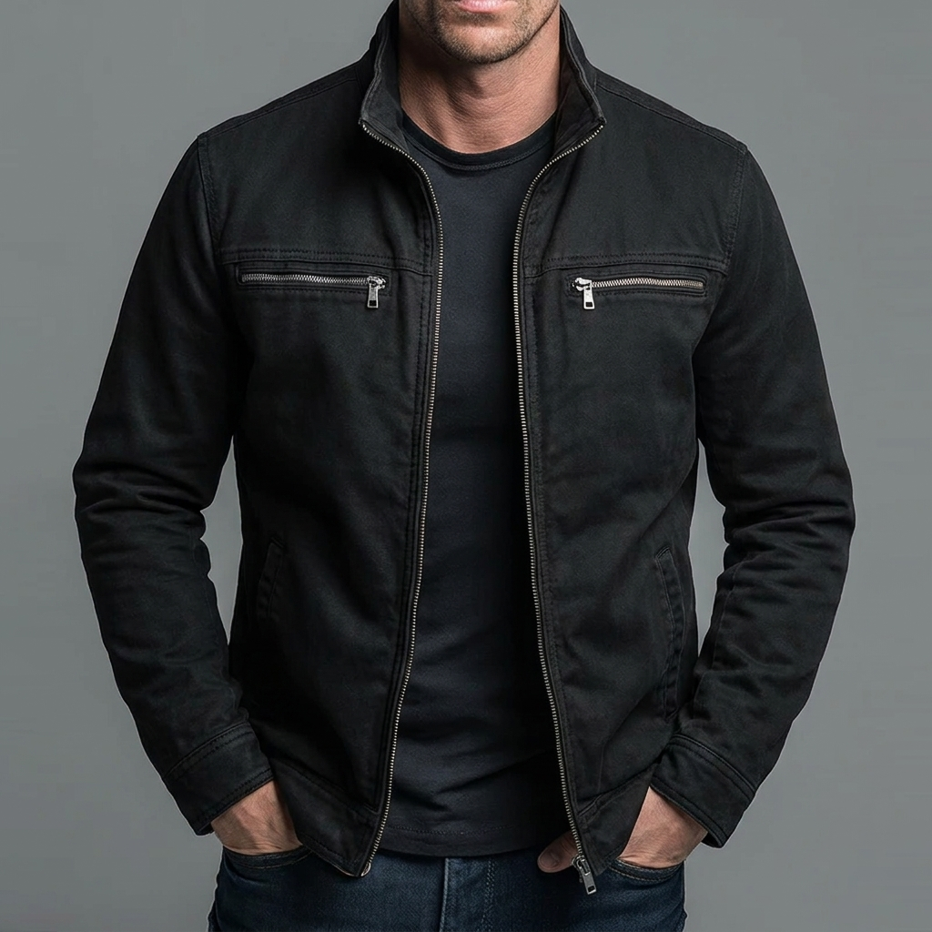 Leblanc™ | Veste vintage en coton avec fermeture zippée