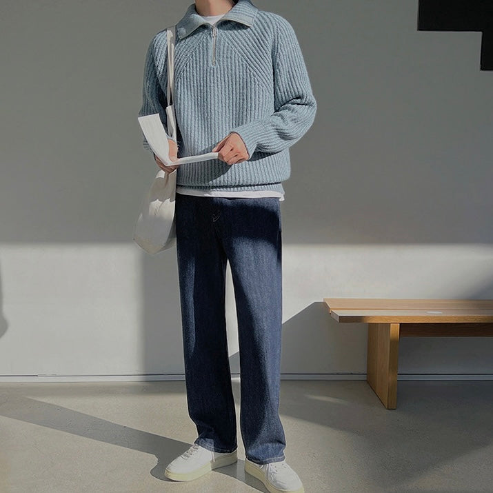 Leblanc™ | Pull Azure à quart de zip