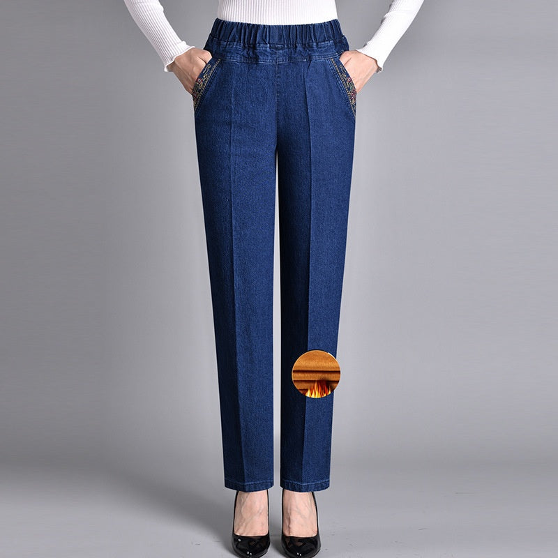 Leblanc™ | Jean femme avec poches latérales et taille élastique