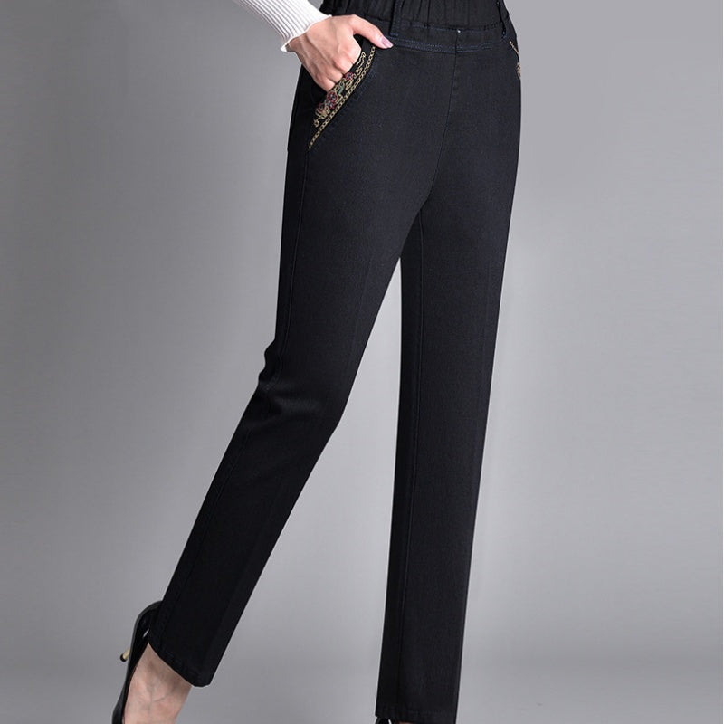 Leblanc™ | Jean femme avec poches latérales et taille élastique