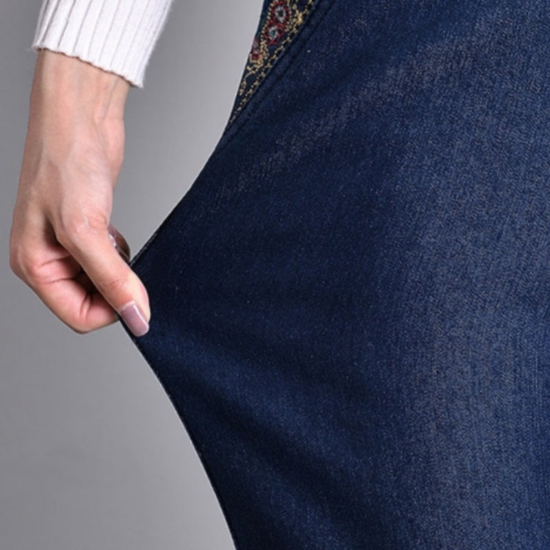 Leblanc™ | Jean femme avec poches latérales et taille élastique